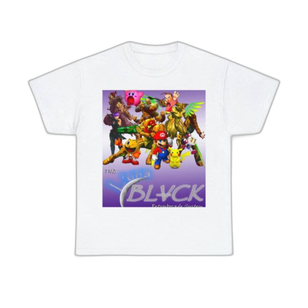 L'unaBlack collage print tee